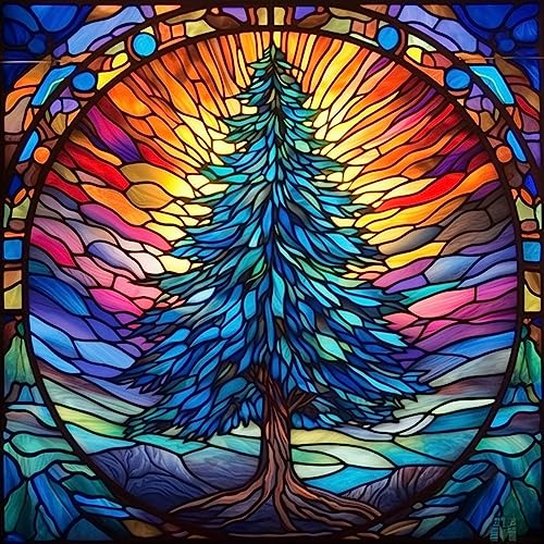 Moohue 14ct Stamped Cross Stitch Kits for Adults Beginners Christmas Tree Cross Stitch Patterns for Adults Advanced (14CT Stamped Cross Stitch kit, Christmas Tree 1)