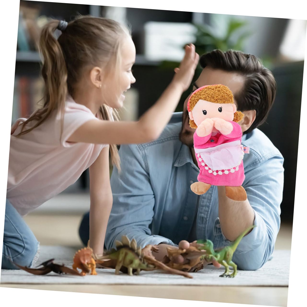 TOYANDONA 2piezas Títere de Mano Padre-Hijo Marionetas Familiares para Pequeños Juguete Educativo Años para Teatro de Mano y Interactivos