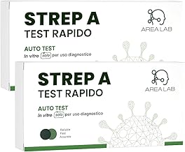 Streptococcus A Swab | Fast Test Strep | Strep Pharyngeal Swab | CE Marked | For Adults and Children | Self-Diagnostic Kit at Home with Tongue Depressant | Registered with the Ministry of Health