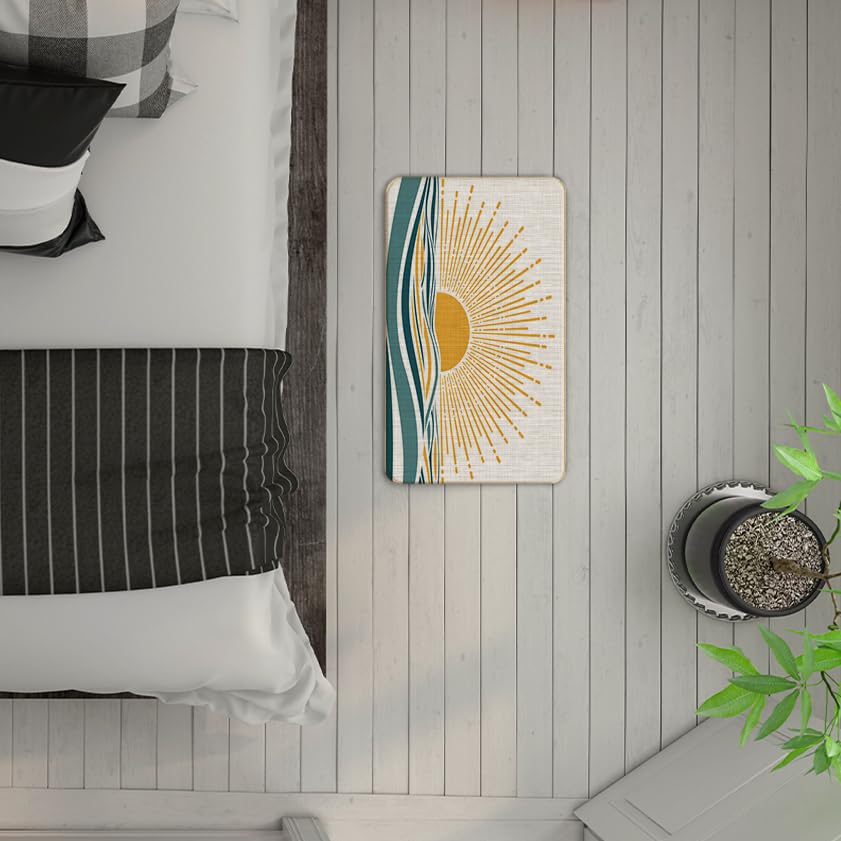 Boho Sun Ocean - Alfombra bohemia de bienvenida y baño para exteriores, decoración de entrada y baño, alfombra de 17 x 30 5