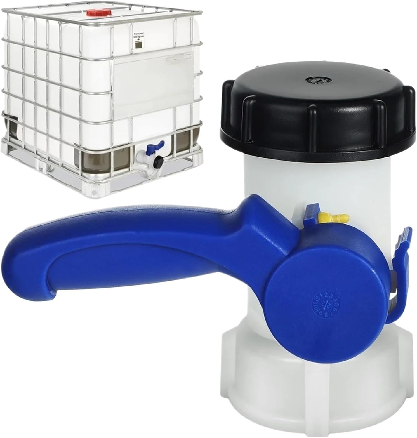 IBC Water Tank Universal Adapter IBC Tank Container Outlet Control Valve For Acid-Base Solutions Solvents 62mm DN40 Flap Valve