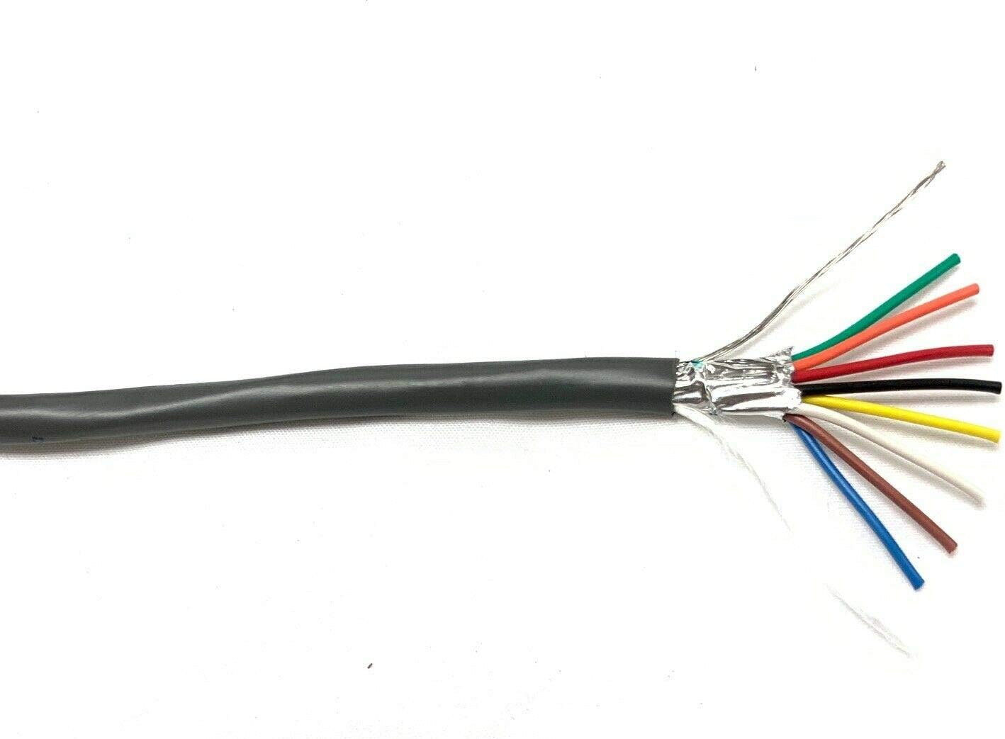 25 ft West Penn Wire 3271 - 8 Conductor 22 Gauge Shielded Cable CMR - USA Made!