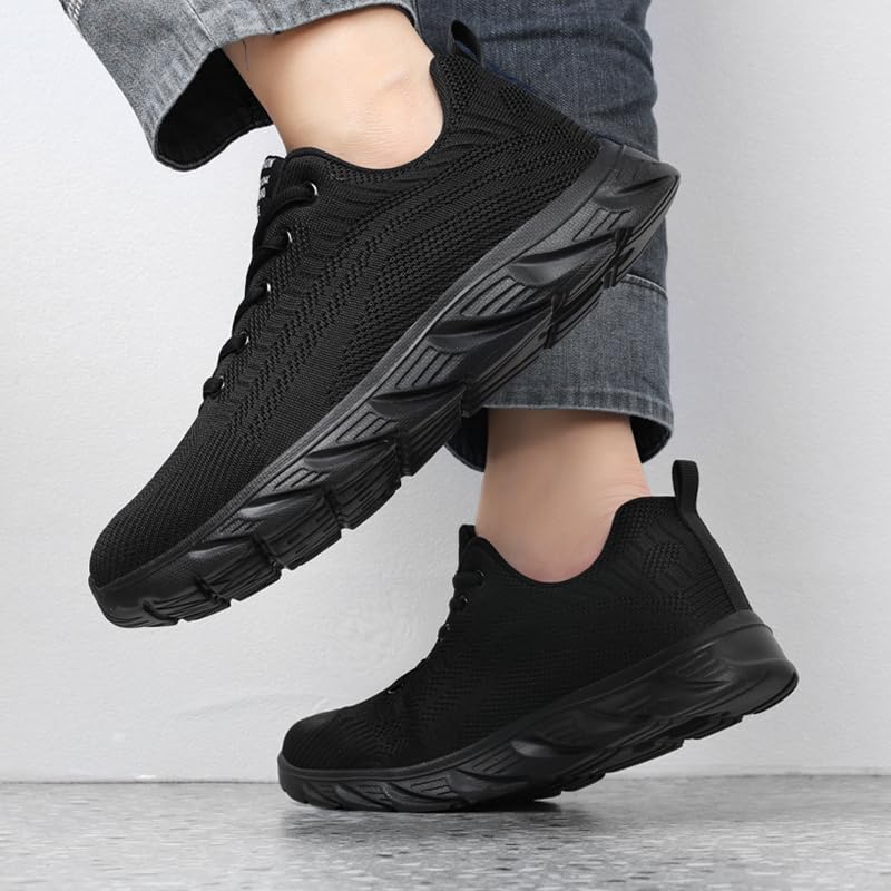 Image of Men Non-Slip Work Shoes Tennis Gym Sneakers Breathable Slip Resistant Lightweight and Comfortable for All-Day Wear Sports and Walking