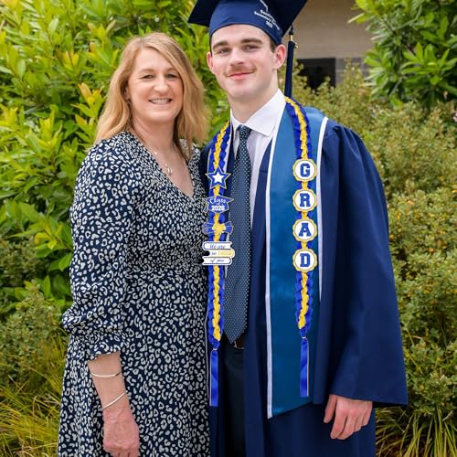Image of Tifeson Graduation Leis Decorations 2026 - Handmade Double Braided Graduation Ribbon Leis with Glitter Pins for Him Her High School College Congrats Grad Gifts Party Supplies