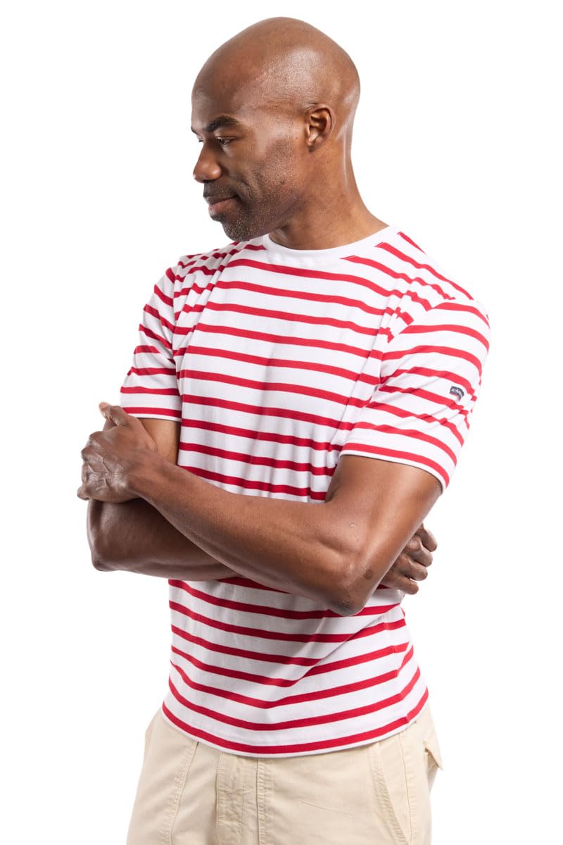 Armor-Lux Men's Multicolour (Blanc/Braise 320) Armor Lux Morgat T-Shirt Not Applicable, X-Large