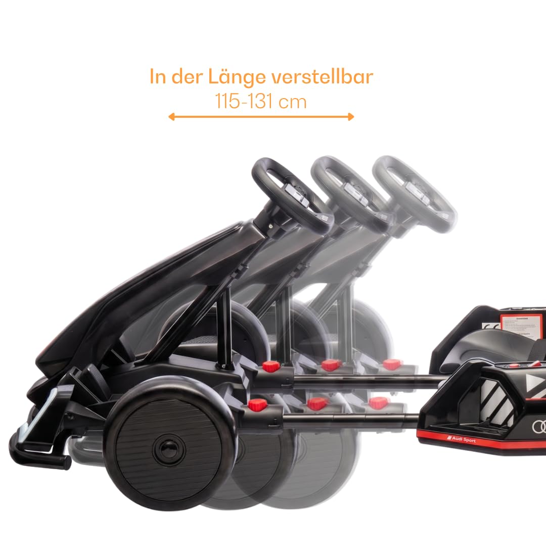 Audi Elektro-Gokart 24V, 6-12 Jahre, MP3, Soft-Start, Geschenkidee, Schwarz