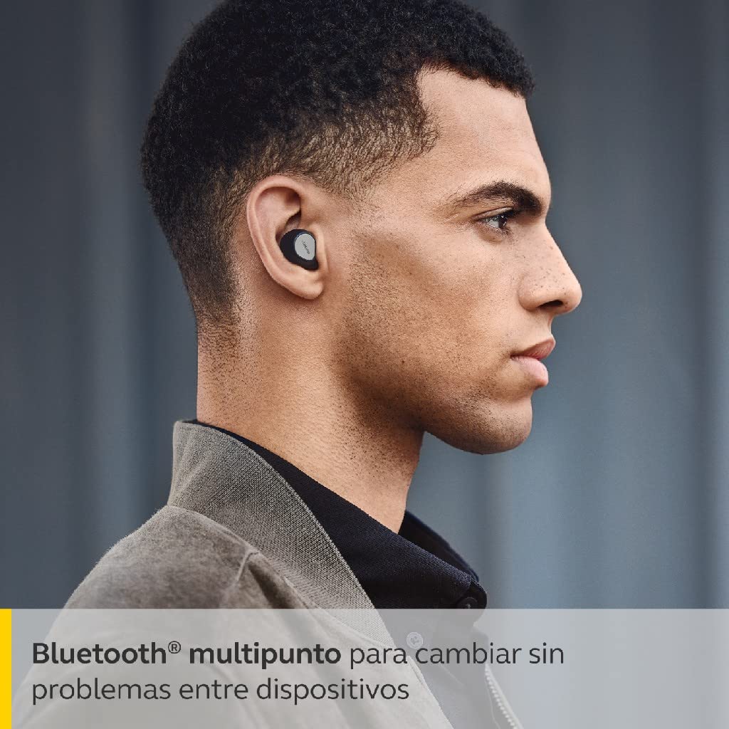 Jabra Elite 7 Pro Bluetooth In-Ear, Auriculares inalámbricos True Wireless con cancelación Activa del Ruido Ajustable, Color Negro/Titanio, 3 Tamaños de geles para los oídos