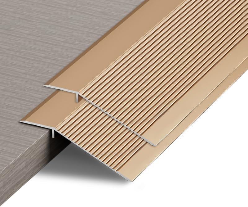 2Pack 1M Aluminum Floor Transition Strip Door Bar,Floor Bar for Doorways Threshold Ramp Tile Laminate Planks,Bridge The Height is 30mm(Copper Gold,10cm) โ image 1