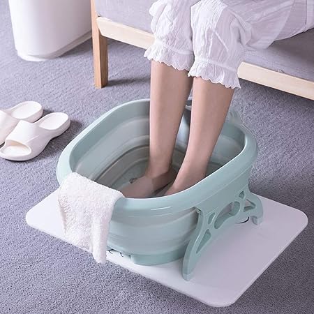 AZOD Foot Soaking Tub, bucket for feet, foot bath, foot tub, for at Home Spa Pedicures. Plastic/Rubber Foldable Bucket For Soaking Feet to Apply Callus Remover