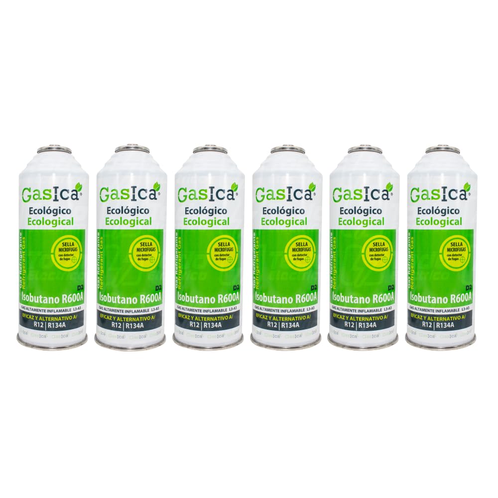 3 Packs Ahorro GASICA D2 (2 Botellas de 226Gr) Gas Refrigerante Orgánico ecológico Gasica D2 sustituto de R12, R134A
