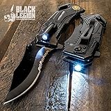 Black Legion Special Force Pocket Knife with LED Flashlight