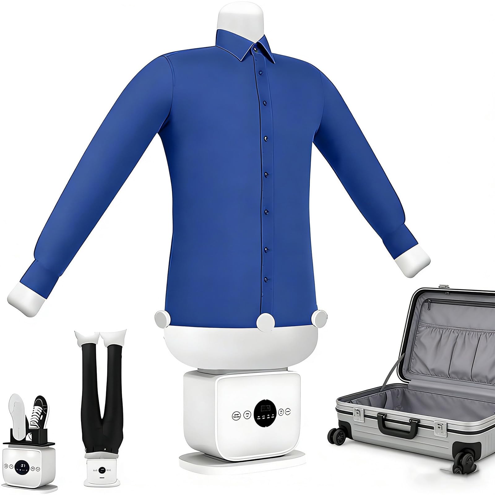 Bügelpuppe–Hemdenbügler & Bügelmaschine für Hemden, Blusen, T-Shirts, Hosen – Bügelautomat mit 3-in-1 Bügeln & Trocknen Funktionen – Effiziente Bügelhilfe