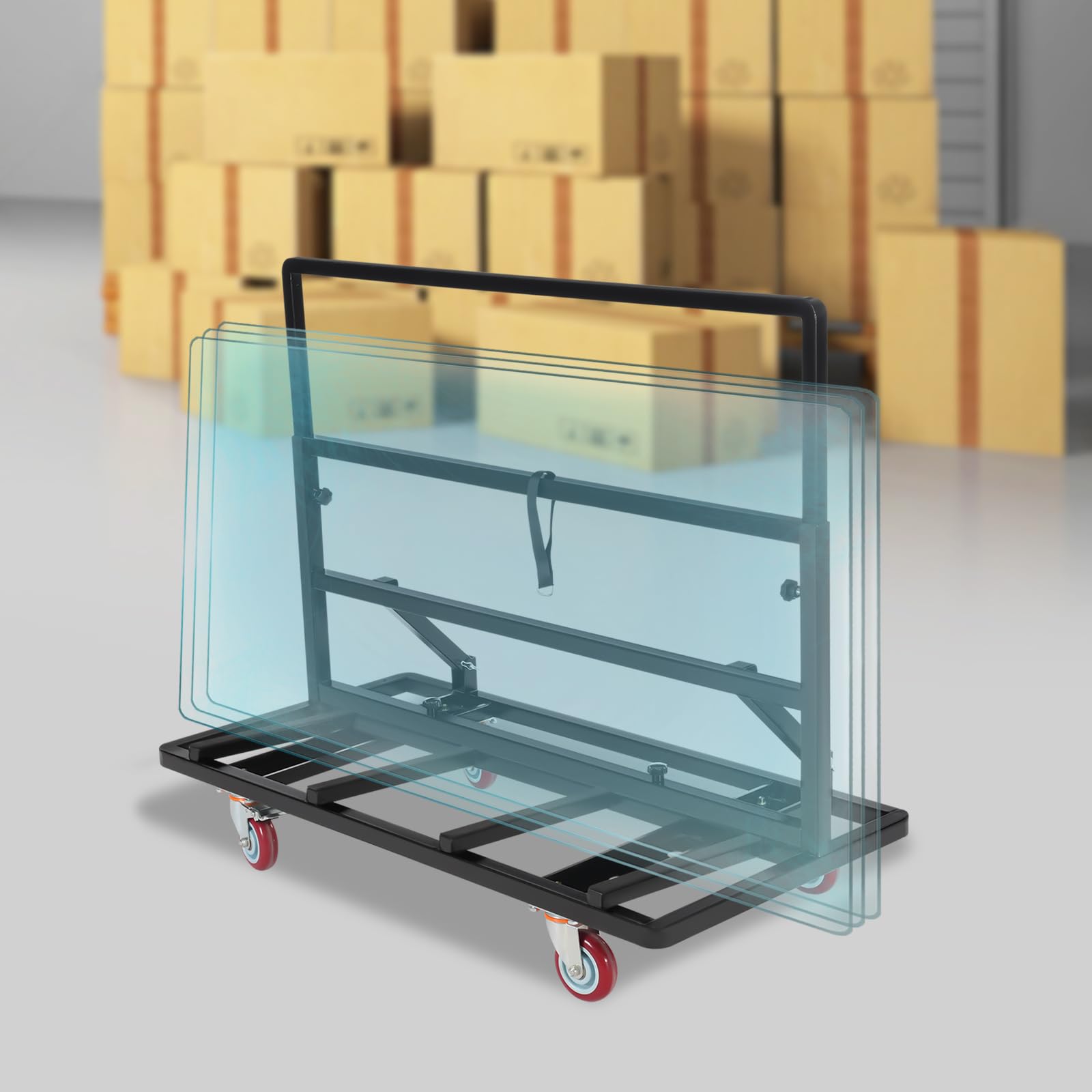 BANLICALI Folding Drywall Cart, 2200 Lbs Drywall Cart Dolly with Swivel Casters, 43.9