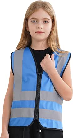 8-Pack Kids High Visibility Safety Vests - Reflective Strips For Outdoor Activities