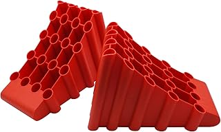 SECURITYMAN Heavy Duty Wheel Chocks for Travel Trailers, RV, Camper, Truck, and Boat (2 Pack) - RV Wheel Chock (Supports 36,000lbs) with High Visibility - Non Slip Sturdy Design Tire Chocks