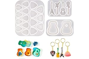 3-Piece Resin Guitar Mold Set: Craft Unique Guitar Picks, Pendants, and More