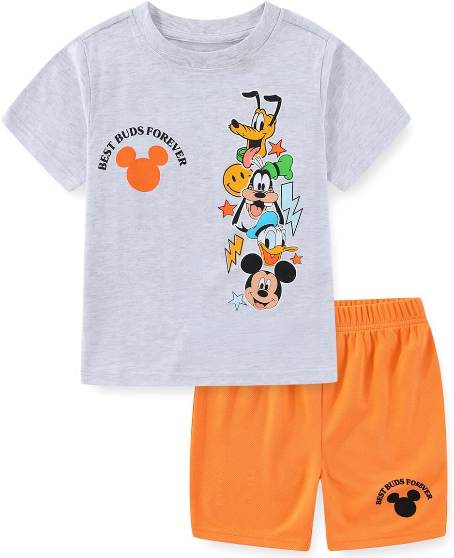 Camiseta Mickey Mouse Donald Duck Goofy Pluto niño manga corta y conjunto corto de malla para niños pequeños y grandes