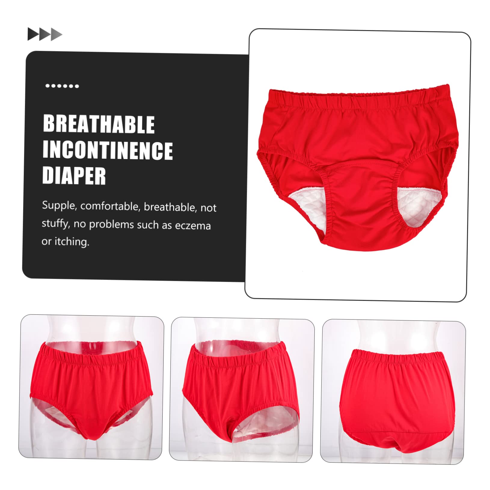 FRCOLOR 2pcs Leakproof Underwear for Women Incontinence Adult Diaper Cotton Elderly Diaper Comfortable Breathable Leakproof for Bedridden