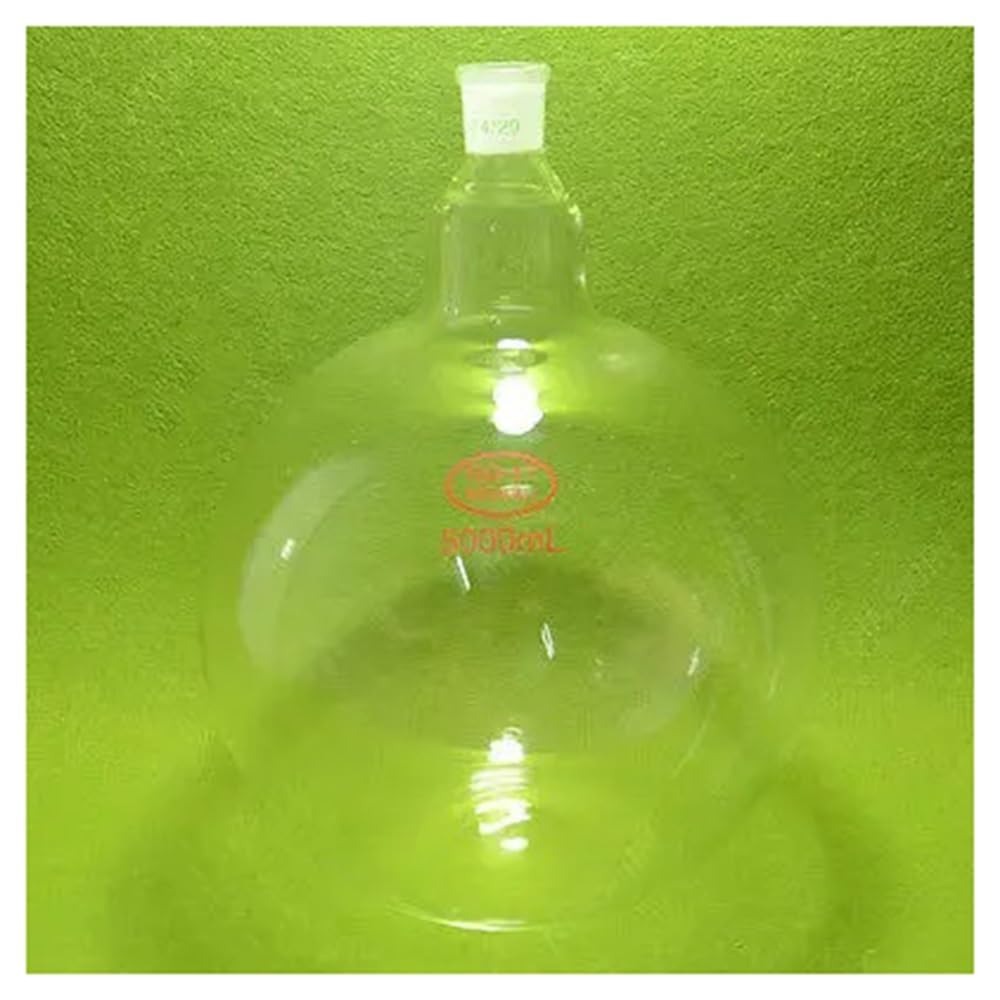 Pallone a fondo piatto da 5000 ml (5 l) con collo singolo, giunto 24/29, parete molto pesante Attrezzature da laboratorio