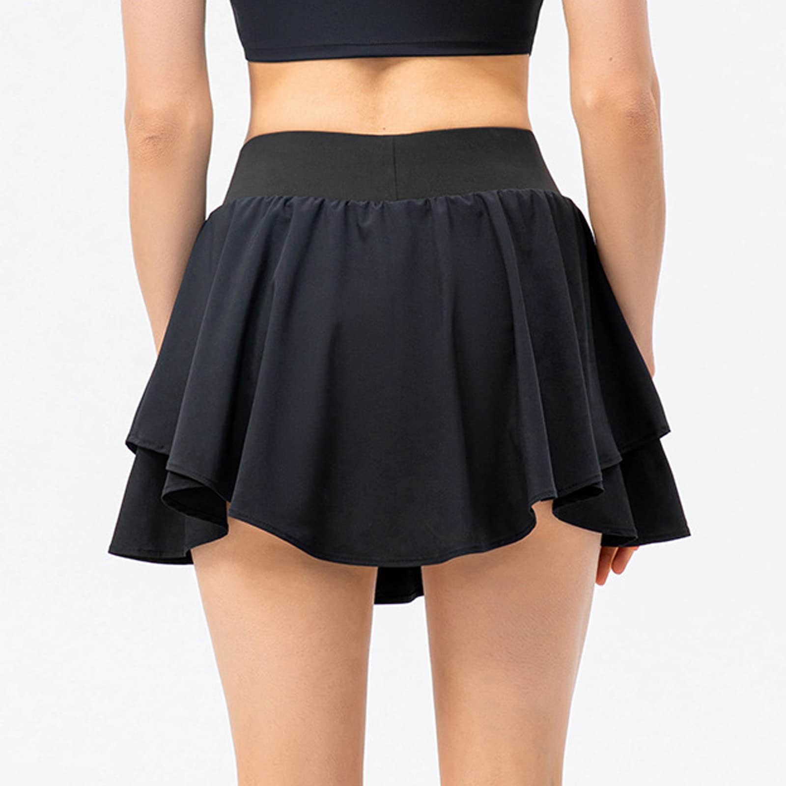 Tennisrock Damen Tennis Skort Damen, Faltenrock Golfrock mit Tasche & Innenhose für Laufen Tennis Golf Uv-Schutz Outdoor Reise