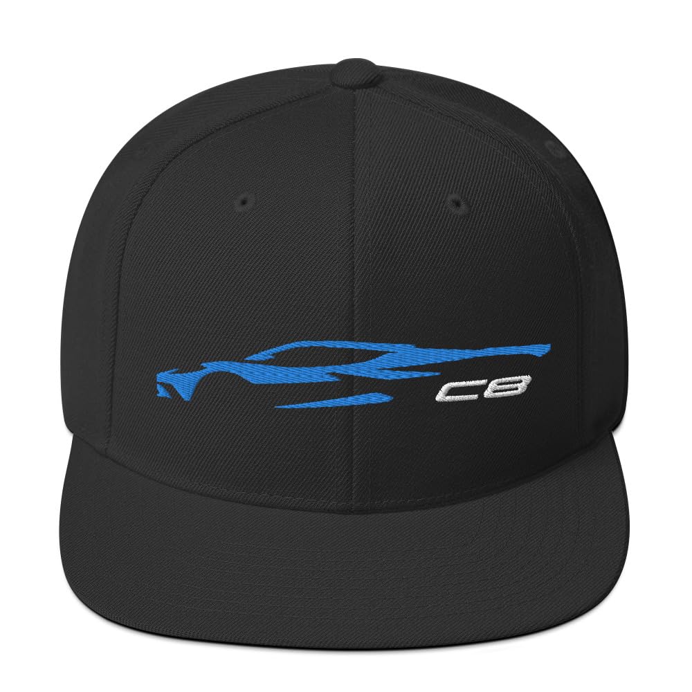 C8 zarys sylwetka Rapid Blue Vette Owner Snapback czapka