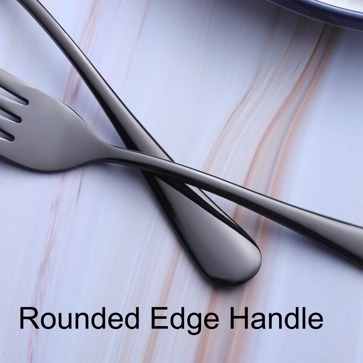 Juego de tenedores de postre for ensalada negra, 6 piezas de acero inoxidable 18/0, cubiertos de 6,9 ​​pulgadas, cubiertos pequeños for cena, tenedor for aperitivos solo for 6 cubiertos modernos for c