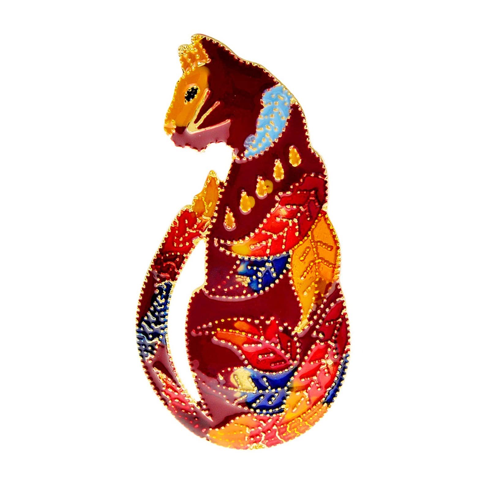 RWRAPS Emaille-Brosche mit sitzender Katze für Damen, Tiernadel, Legierungsmaterial (Metallfarbe: 1) ()