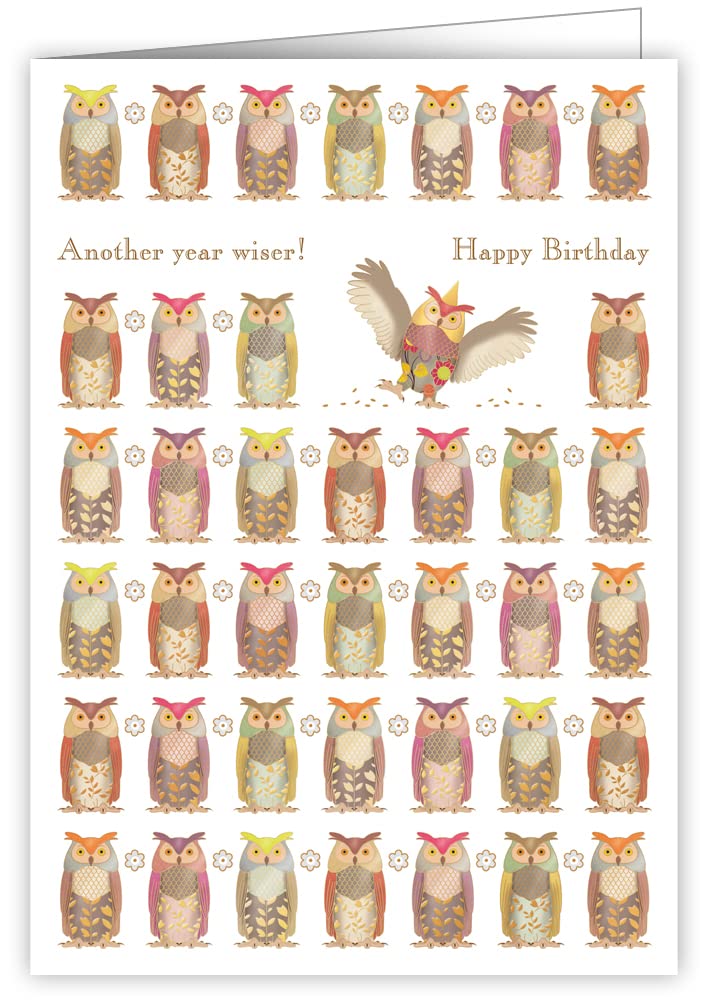 Quire Mac Classic Birthday Card - Happy Birthday Owls