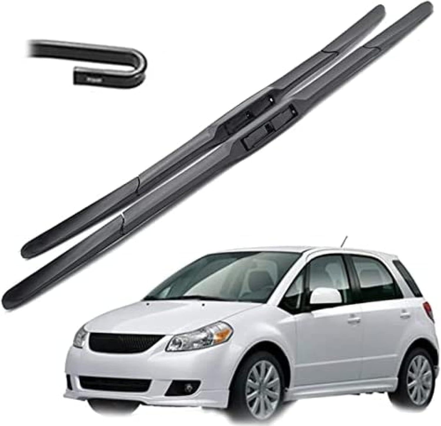 RESKIU Car Front Windshield Wiper Blade Set Replacement for Suzuki SX4 MK1 2006 2007 2008 2009 2010 2011 2012 2013 2014, All Season Windscreen Wipers Quiet Easy Installation
