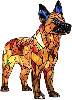 30+ Charming Vintage Ceramic Dog Decor Ideas 60 MZU Small Dog Lamp, Retro Stained Resin Tabletop Night Light, 3D Cute Pu...