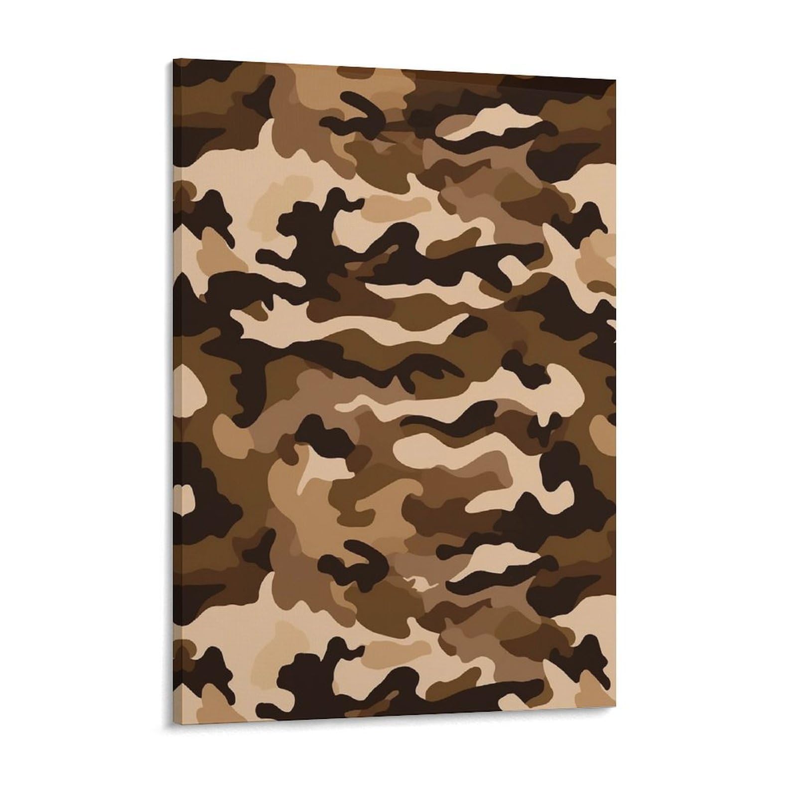 Brown Camouflage Canvas Wall Art for Bedroom 18x24inch Canvas Prints Artwork for Walls Modern Picture Artwork Painting for Living Room Aesthetic Wall Paintings for Bathroom Kitchen Office Dec