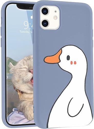 Lindas fundas de dibujos animados para iPhone SE 2020, Kawaii Animal iPhone 8, funda de silicona líquida azul de goma de gel suave para iPhone 7