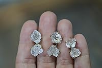 Vista 4 de Pendientes de tuerca de piedra preciosa cruda, idea de regalo para el día de la madre, graduación, moda de verano