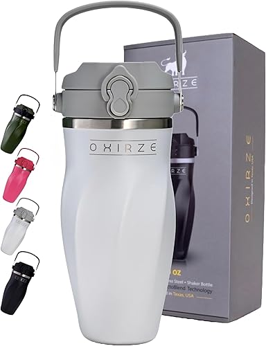 Botella agitadora para mezclas de proteínas, acero inoxidable de doble pared, para batidos, batidos, cócteles, a prueba de fugas, 26 onzas, vaso de