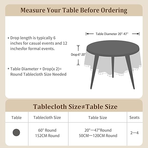 Miniatura 9 de Laolitou Mantel rectangular lavable resistente a cuadros con borlas, algodón y lino, para vacaciones, picnic, cocina, comedor, blanco y negro, 55