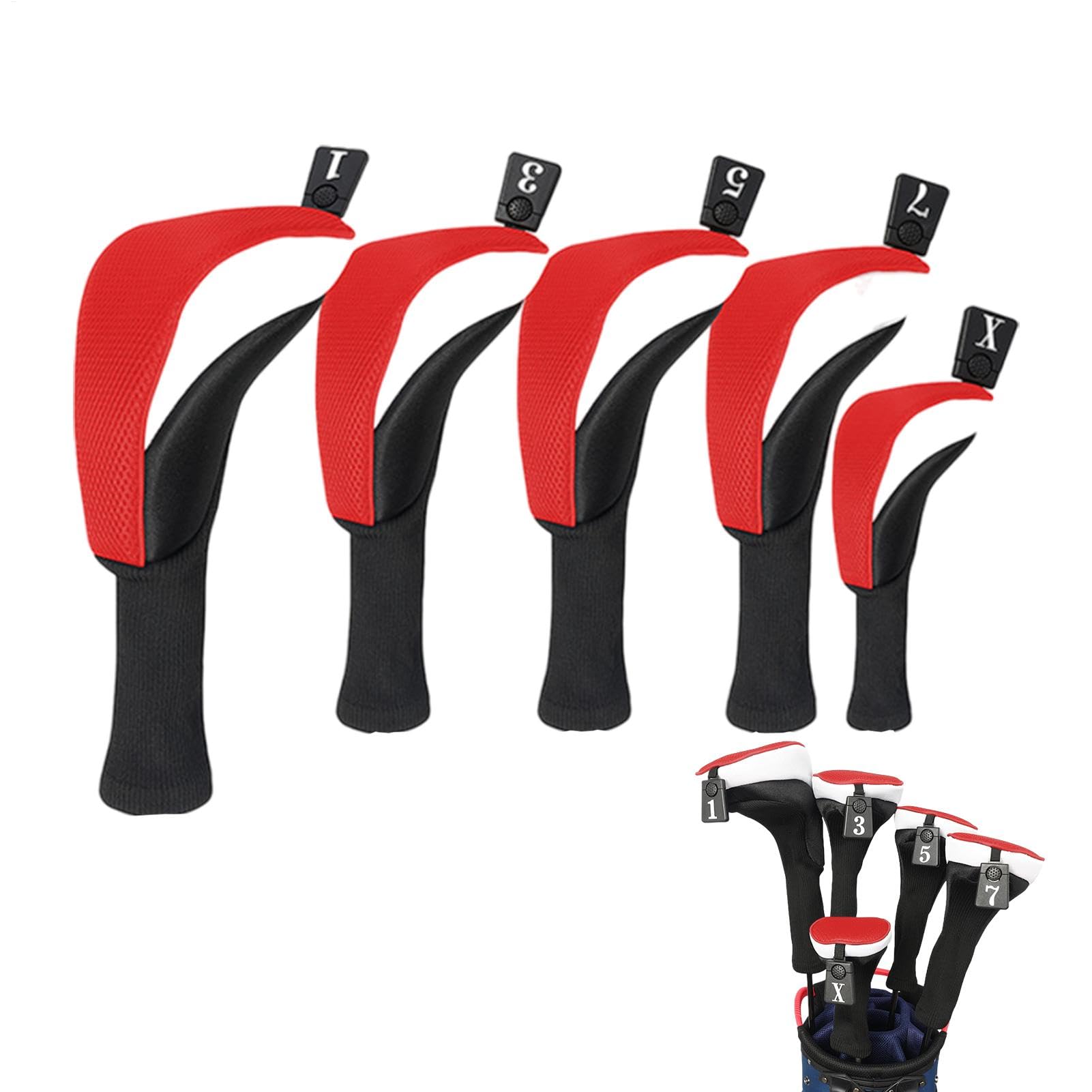 Golf Wood Headcovers, Hybrid Golf Headcovers, Breathable Club Covers, Long Neck Headcovers, Protective Club Covers, Dustproof Golf Headcovers, Numbered Golf Headcovers, Fairway Wood Covers