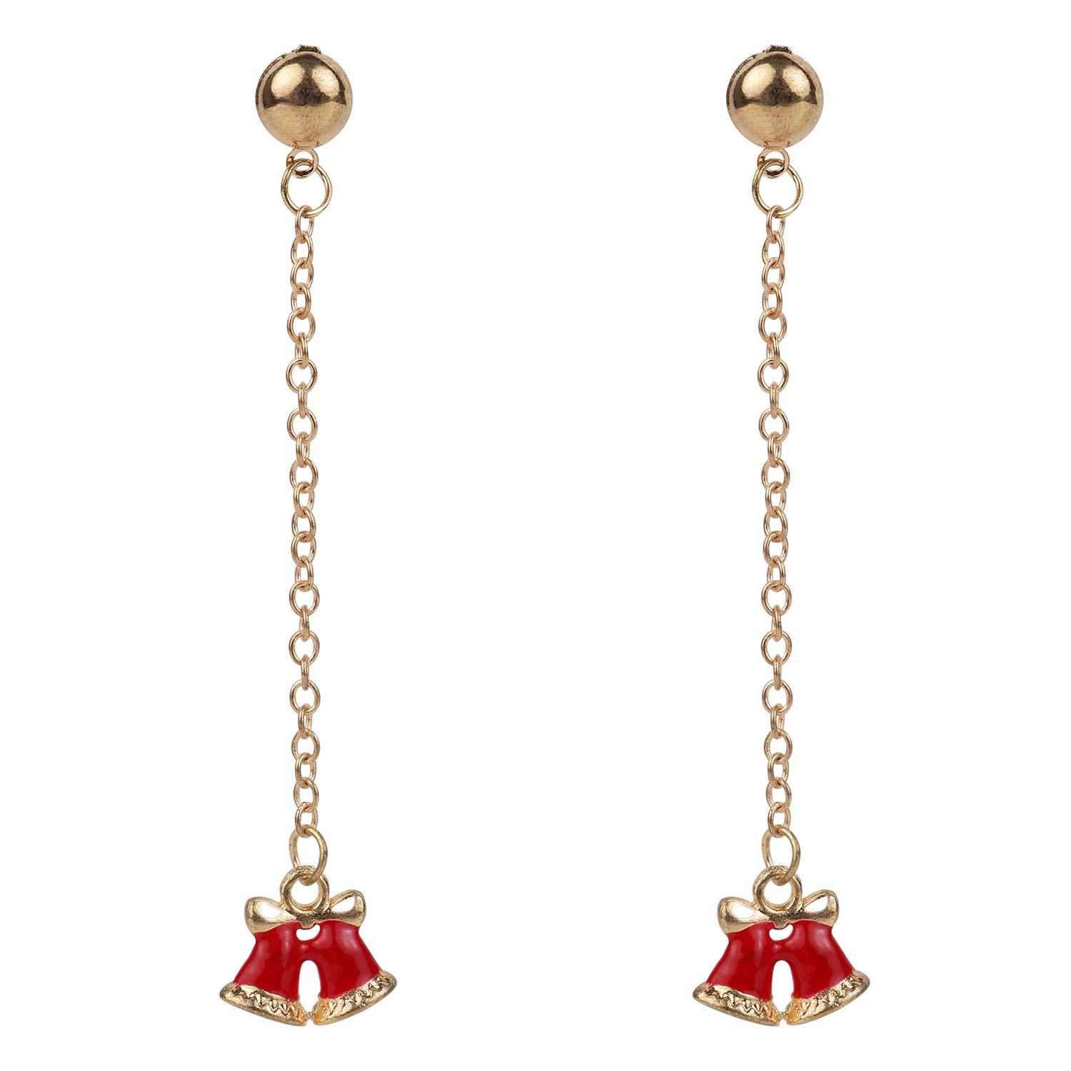 ARENDELLE Christmas Special Red Double Bell Drop Earrings [AER130] (B0BL14VHWK) Amazon Price History, Amazon Price Tracker