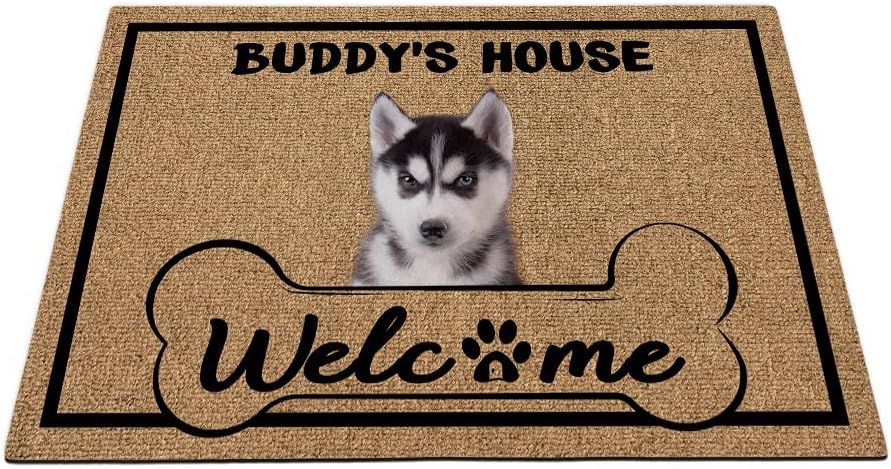 Funny Personalized Welcome Door Mats Dog Vizsla Welcome Dog's House Indoor Entrance Doormat for Front Door Rugs Home Decoration 23.6"x15.7"