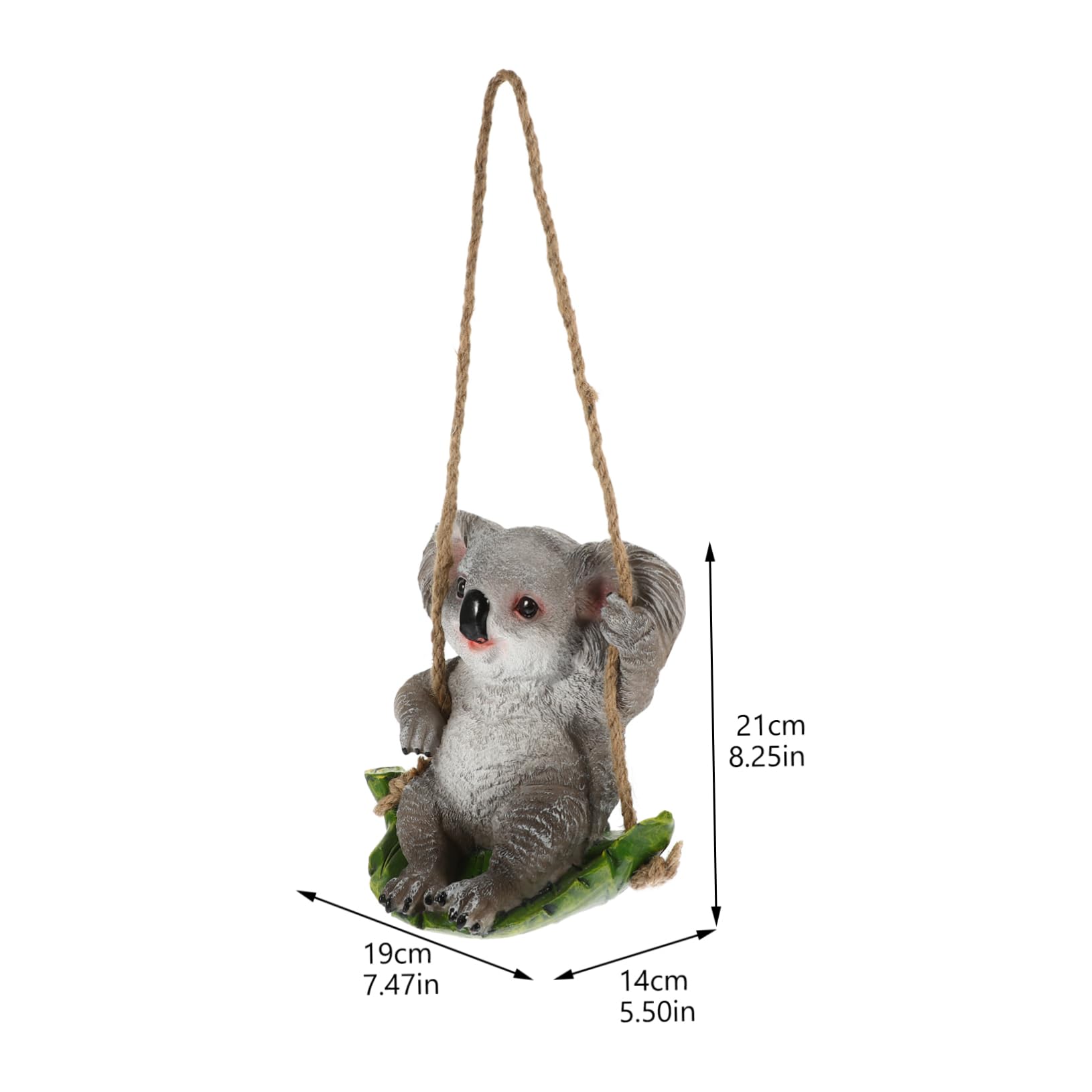 Yardwe Kawaii Koala Statue Dekorative Hängedekoration Aus Widerstandsfähigem Harz Für Garten Balkon Niedliches Ornament Mit Schwingelement Für Außendekoration Für Gartenliebhaber