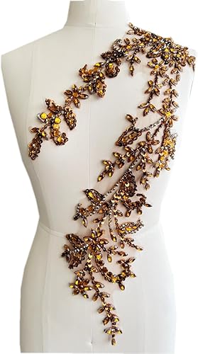 Vista 123 de PLune Diamantes de imitación acrílicos brillantes hechos a mano en apliques de encaje, cuentas de costura, parches para accesorios para vestido