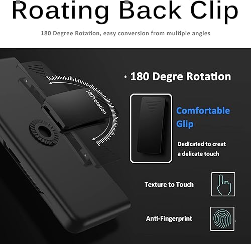 Miniatura 3 de Miimall Funda compatible con Samsung Galaxy Z Fold 3 con soporte de anillo, delgada, resistente, plegable, todo incluido, con clip trasero para el