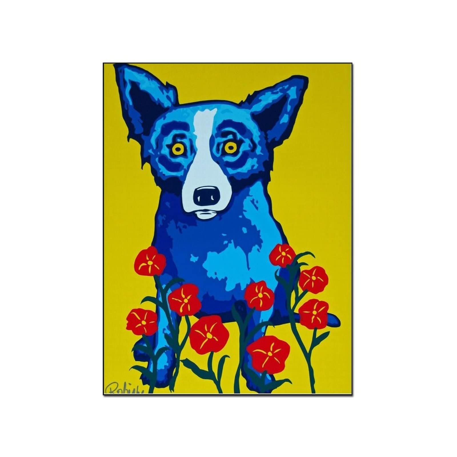 blue dog framed prints