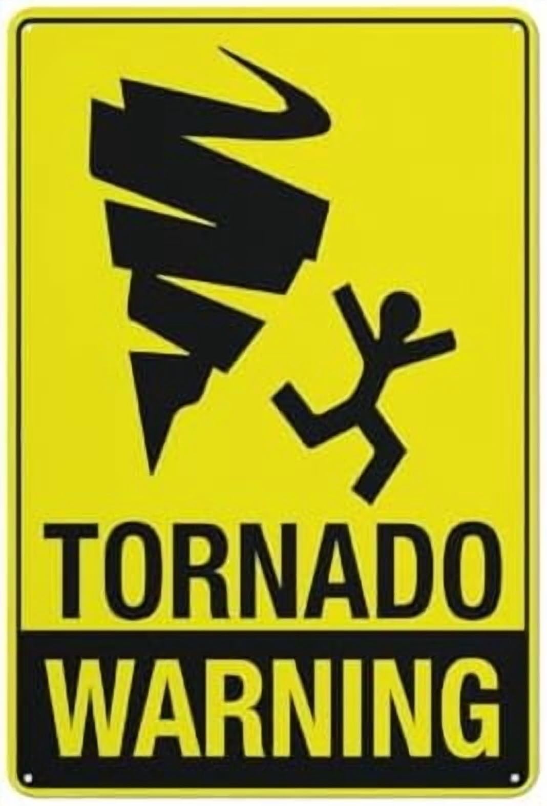 (2-Pack) Metal Tin Sign Tornado Warning Sign 12X8 Inch Sign Great For Garden And Yard Wall Decor