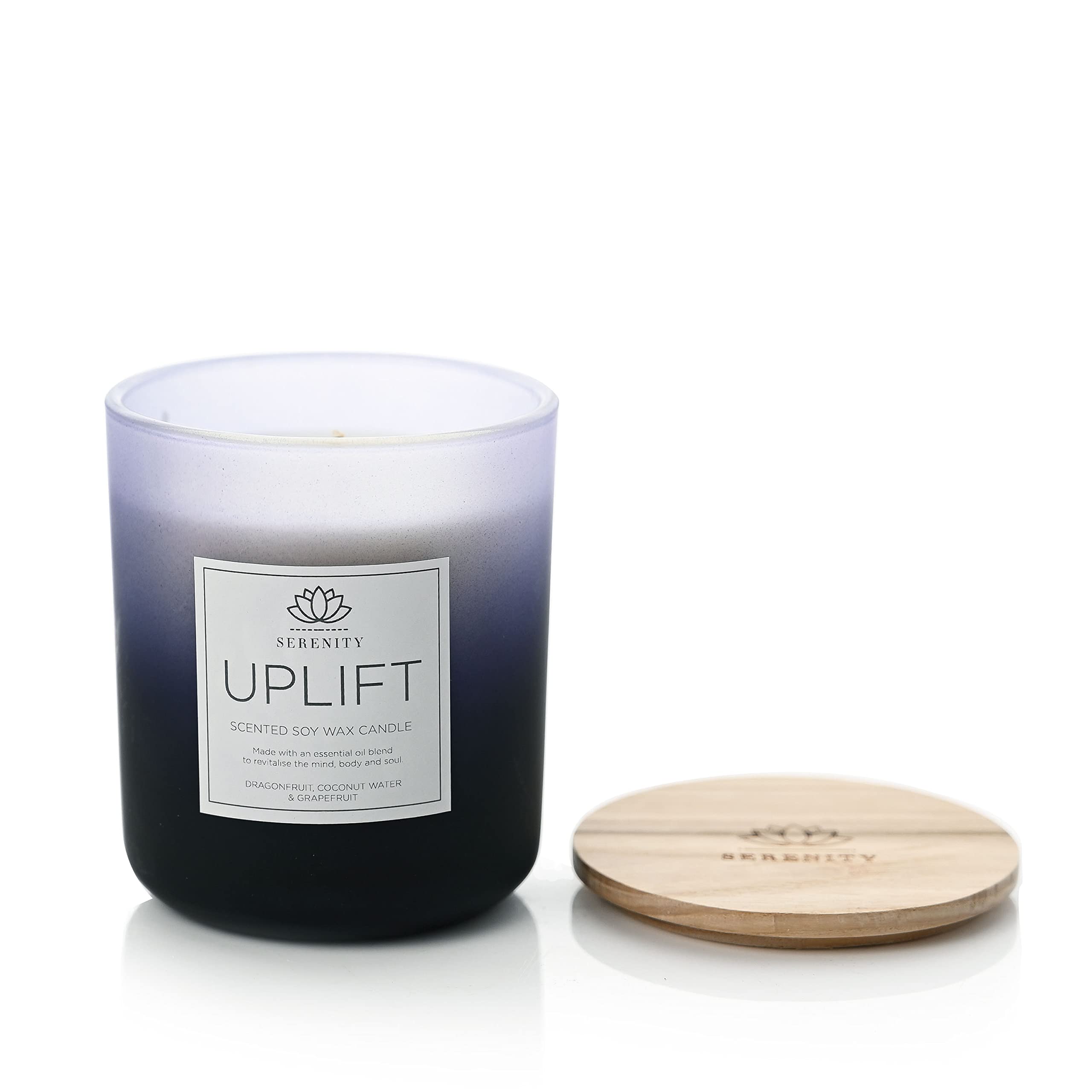 Serenity Scented Soy Wax Candle - Uplift Dragonfruit, Coconut Water & Grapefruit 270g