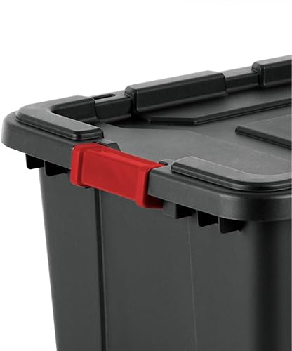 Miniatura 9 de Sterilite Bolsa de almacenamiento industrial resistente y duradera de 27 galones con cierres rojos y agujeros de amarre para almacenamiento