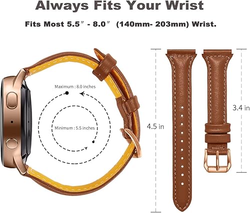 Vista 4 de Joyozy - Correa para reloj Samsung Galaxy Active 2 de 40 y 44mm, correa de piel auténtica, accesorio para Smartwatch SM-R830R820