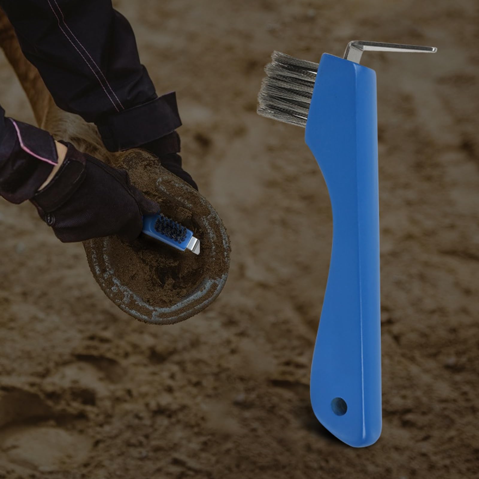 Kit de aseo para caballos: incluye púa de pezuña, peine de doble cara, cepillo, esponja y peine para caballos para una limpieza y cuidado eficaz de la adherencia equina