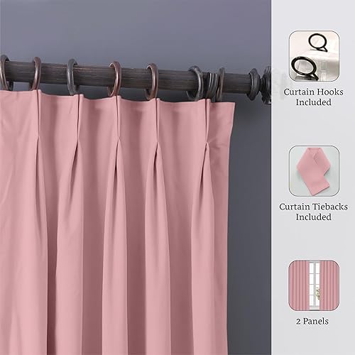 Miniatura 2 de Magic Drapes Cortinas plisadas de 84 pulgadas de largo, juego de 2 paneles de cortinas plisadas opacas para oscurecer la habitación, cortinas opacas
