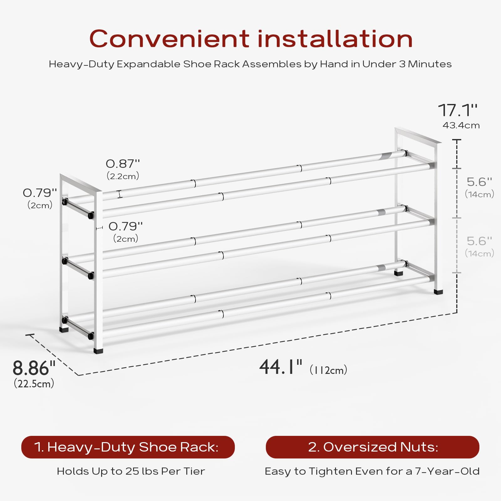 Aazon.co: Buusty 2 Tier Expandable Shoe Rack For Closet, 18"-33