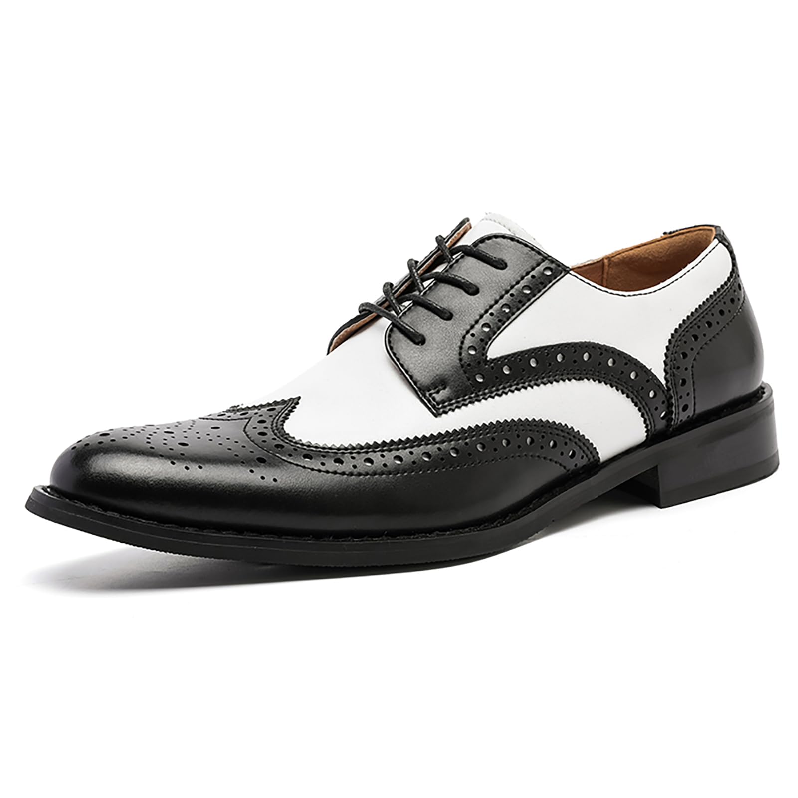 Herren Anzug Schuhe, Herren Oxford Schuhe, Leder Stylish Lace-Up Wingtip Brogues, Business Casual Formal Derby